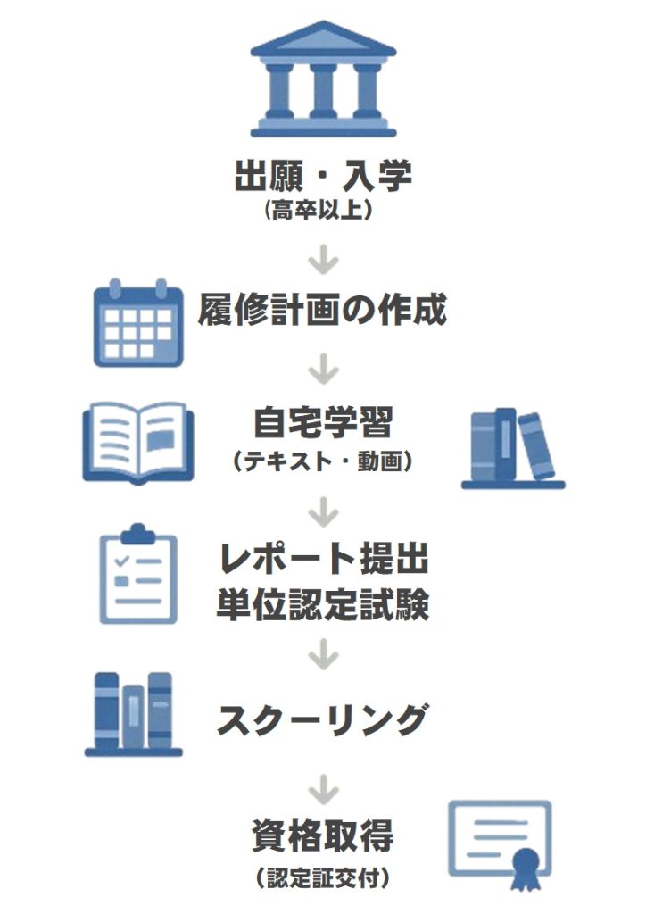 図書館司書資格取得フローチャート